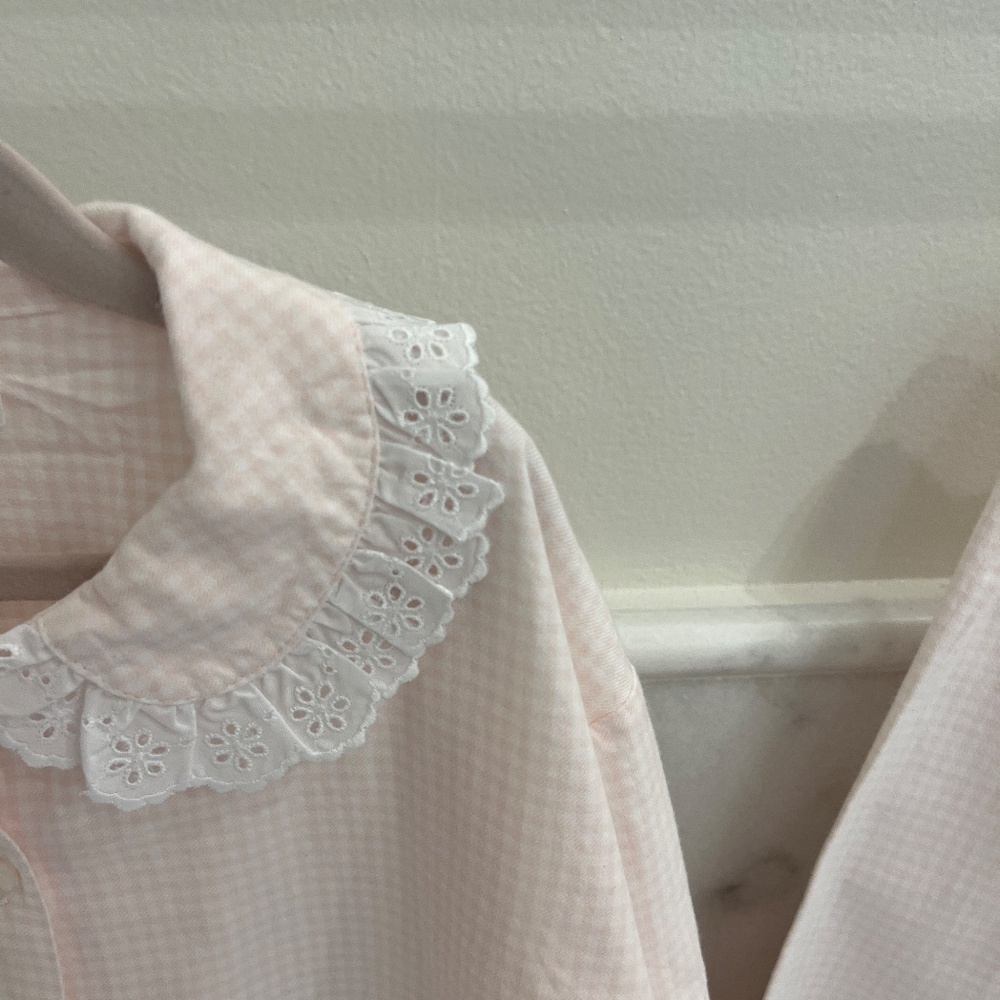 Pukatuka Pajama Set Size 8 100% Cotton Eyelet collar with detail pockets - Picture 2 of 8